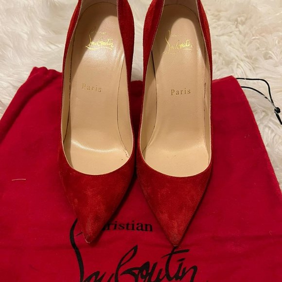 Christian Louboutin Red Suede So Kate 120mm Pumps SZ 37 - Picture 3 of 8